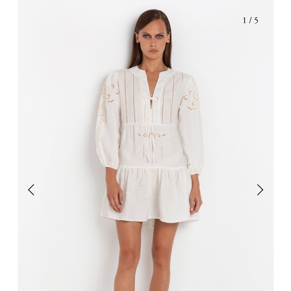 White linen dress